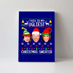 Santa Joe Biden This Is My Ugliest Christmas Sweater Ugly  Canvas