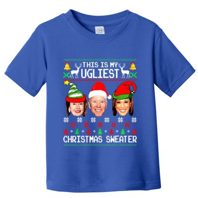 Santa Joe Biden This Is My Ugliest Christmas Sweater Ugly  Toddler T-Shirt