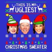 Santa Joe Biden This Is My Ugliest Christmas Sweater Ugly  Short Acrylic Beanie