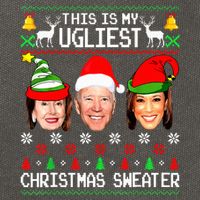 Santa Joe Biden This Is My Ugliest Christmas Sweater Ugly  Cotton Canvas Backpack