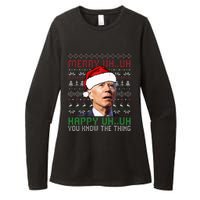 Santa Joe Biden Merry Uh Uh Christmas Ugly Sweater Womens CVC Long Sleeve Shirt