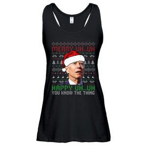 Santa Joe Biden Merry Uh Uh Christmas Ugly Sweater Ladies Essential Flowy Tank