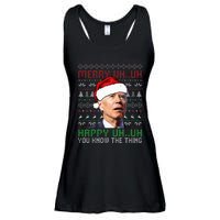 Santa Joe Biden Merry Uh Uh Christmas Ugly Sweater Ladies Essential Flowy Tank