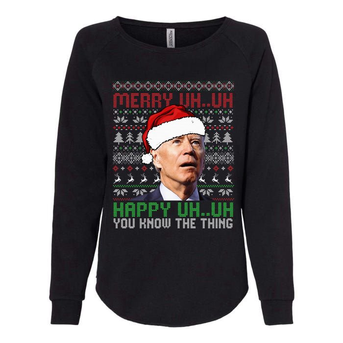 Santa Joe Biden Merry Uh Uh Christmas Ugly Sweater Womens California Wash Sweatshirt