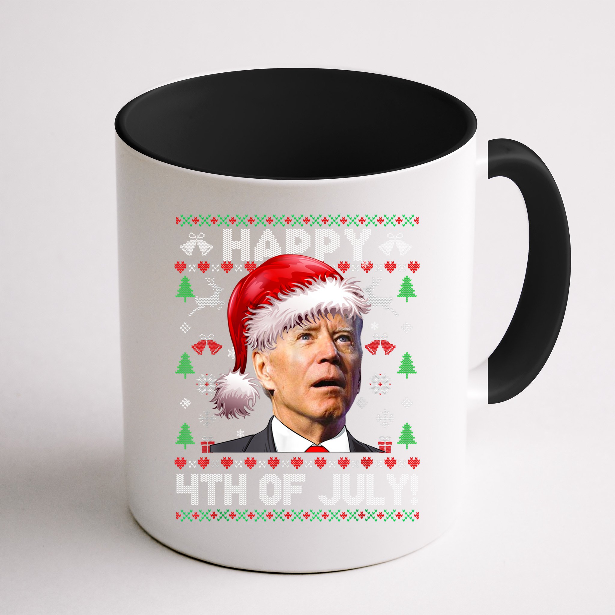 Santa Joe Biden Happy 4th Of July Ugly Christmas Sweater Mug