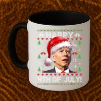 Santa Joe Biden Happy 4th Of July Ugly Christmas Sweater Mug