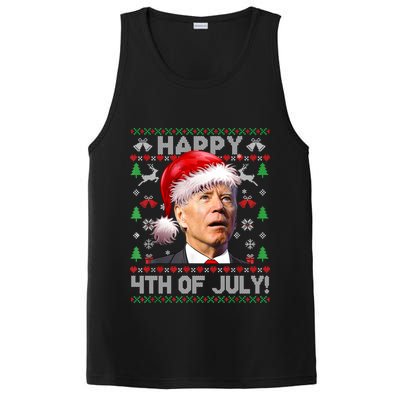 Santa Joe Biden Happy 4th Of July Ugly Christmas Sweater PosiCharge Competitor Tank