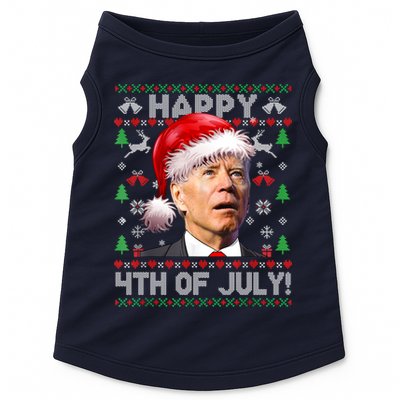Santa Joe Biden Happy 4th Of July Ugly Christmas Sweater Doggie Tank