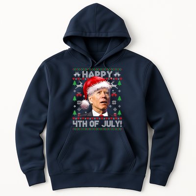 Santa Joe Biden Happy 4th Of July Ugly Christmas Sweater Hoodie