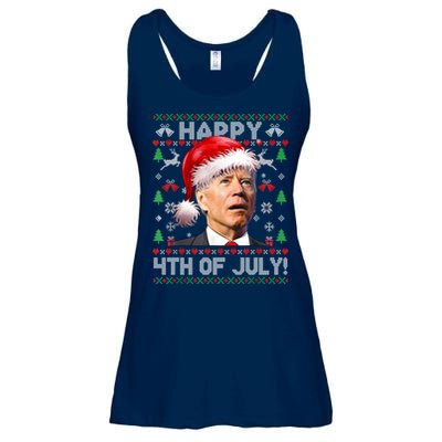 Santa Joe Biden Happy 4th Of July Ugly Christmas Sweater Ladies Essential Flowy Tank