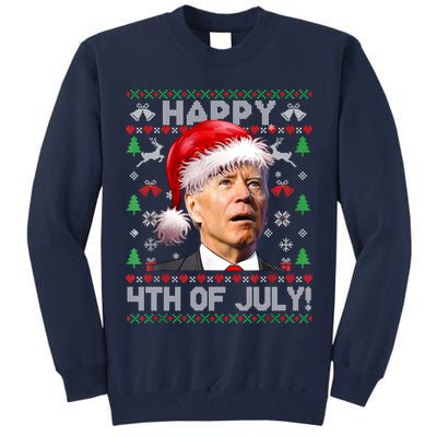 Santa Joe Biden Happy 4th Of July Ugly Christmas Sweater Tall Sweatshirt