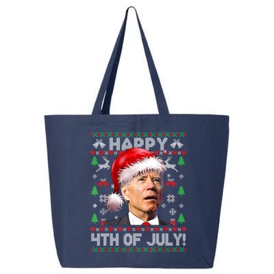Santa Joe Biden Happy 4th Of July Ugly Christmas Sweater 25L Jumbo Tote