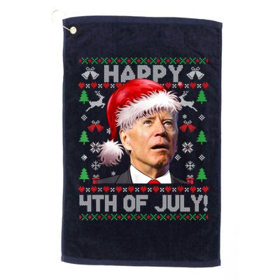 Santa Joe Biden Happy 4th Of July Ugly Christmas Sweater Golf Towel