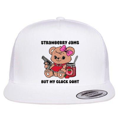 Strawberry Jams But My Gun Dont Funny Meme Flat Bill Trucker Hat