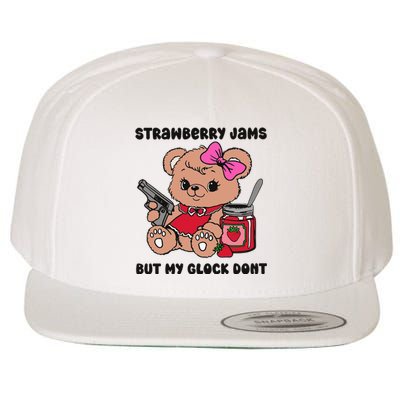 Strawberry Jams But My Gun Dont Funny Meme Wool Snapback Cap