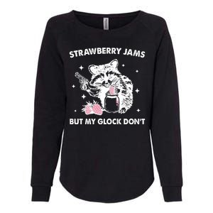 Strawberry Jams But My Glock Dont Funny Raccoon Womens California Wash Sweatshirt