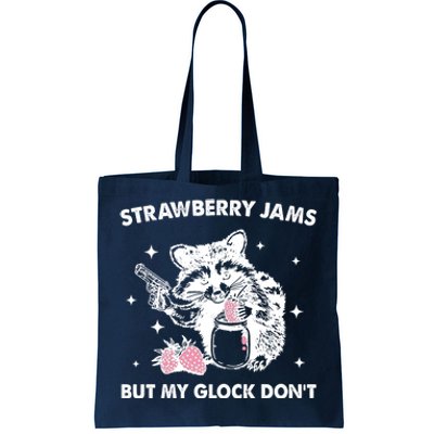 Strawberry Jams But My Glock Dont Funny Raccoon Tote Bag