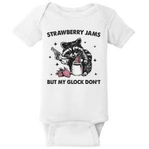 Strawberry Jams But My Glock Dont Funny Raccoon Baby Bodysuit