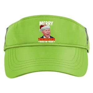 Santa Joe Biden Merry Thanksgiving Christmas Ugly Sweater Gift Adult Drive Performance Visor