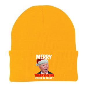 Santa Joe Biden Merry Thanksgiving Christmas Ugly Sweater Gift Knit Cap Winter Beanie