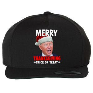 Santa Joe Biden Merry Thanksgiving Christmas Ugly Sweater Gift Wool Snapback Cap