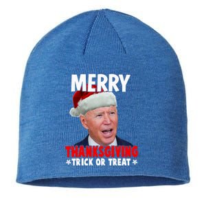 Santa Joe Biden Merry Thanksgiving Christmas Ugly Sweater Gift Sustainable Beanie