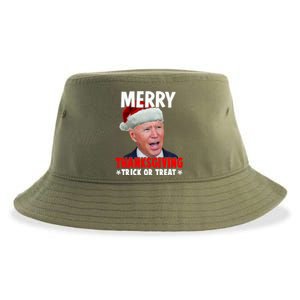 Santa Joe Biden Merry Thanksgiving Christmas Ugly Sweater Gift Sustainable Bucket Hat