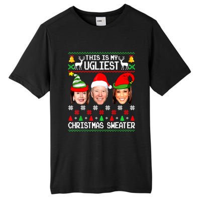 Santa Joe Biden This Is My Ugliest Christmas Sweater Ugly Gift Tall Fusion ChromaSoft Performance T-Shirt