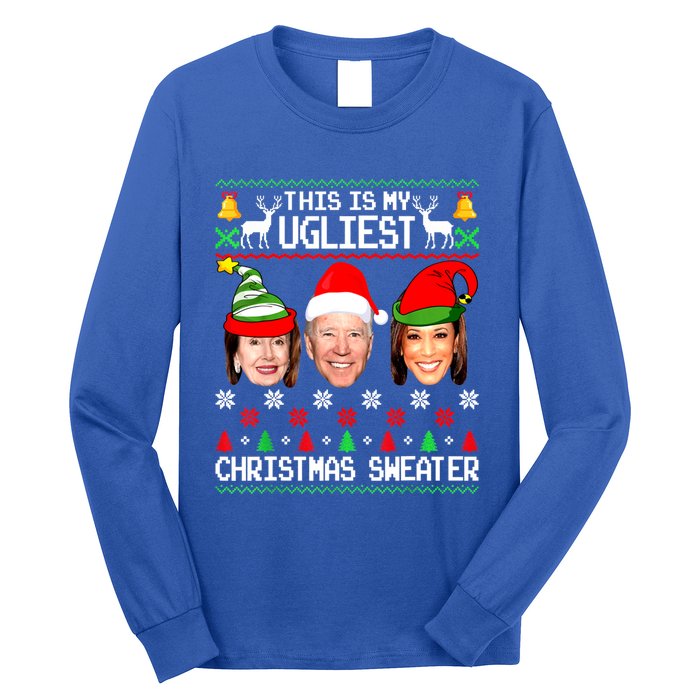 Santa Joe Biden This Is My Ugliest Christmas Sweater Ugly Gift Long Sleeve Shirt