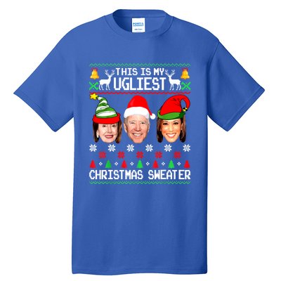 Santa Joe Biden This Is My Ugliest Christmas Sweater Ugly Gift Tall T-Shirt