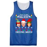 Santa Joe Biden This Is My Ugliest Christmas Sweater Ugly Gift Mesh Reversible Basketball Jersey Tank