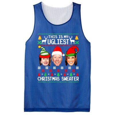 Santa Joe Biden This Is My Ugliest Christmas Sweater Ugly Gift Mesh Reversible Basketball Jersey Tank