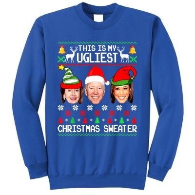 Santa Joe Biden This Is My Ugliest Christmas Sweater Ugly Gift Tall Sweatshirt