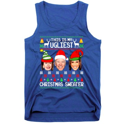 Santa Joe Biden This Is My Ugliest Christmas Sweater Ugly Gift Tank Top