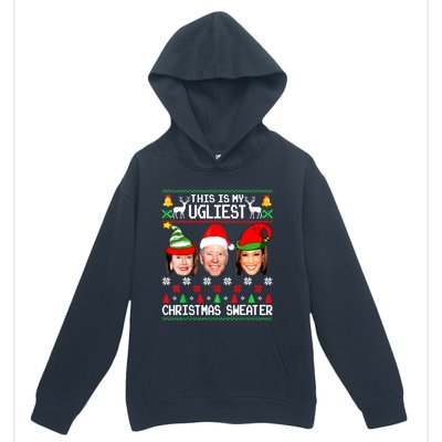 Santa Joe Biden This Is My Ugliest Christmas Sweater Ugly Gift Urban Pullover Hoodie