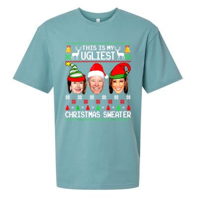 Santa Joe Biden This Is My Ugliest Christmas Sweater Ugly Gift Sueded Cloud Jersey T-Shirt