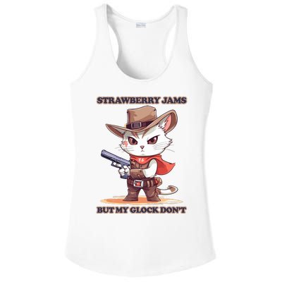 Strawberry Jams But My Gloc K Dont Cat Funny Ladies PosiCharge Competitor Racerback Tank