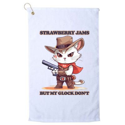 Strawberry Jams But My Gloc K Dont Cat Funny Platinum Collection Golf Towel