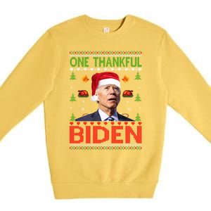 Santa Joe Biden One Thankful Biden Christmas Ugly Sweater Gift Premium Crewneck Sweatshirt