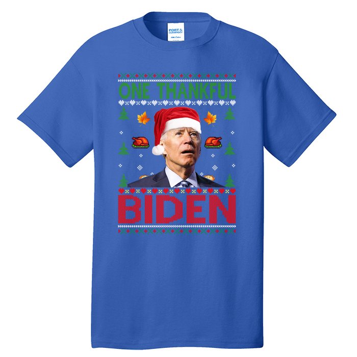 Santa Joe Biden One Thankful Biden Christmas Ugly Sweater Gift Tall T-Shirt