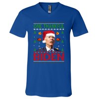 Santa Joe Biden One Thankful Biden Christmas Ugly Sweater Gift V-Neck T-Shirt