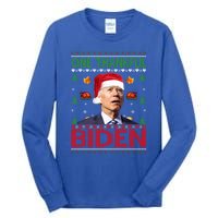 Santa Joe Biden One Thankful Biden Christmas Ugly Sweater Gift Tall Long Sleeve T-Shirt