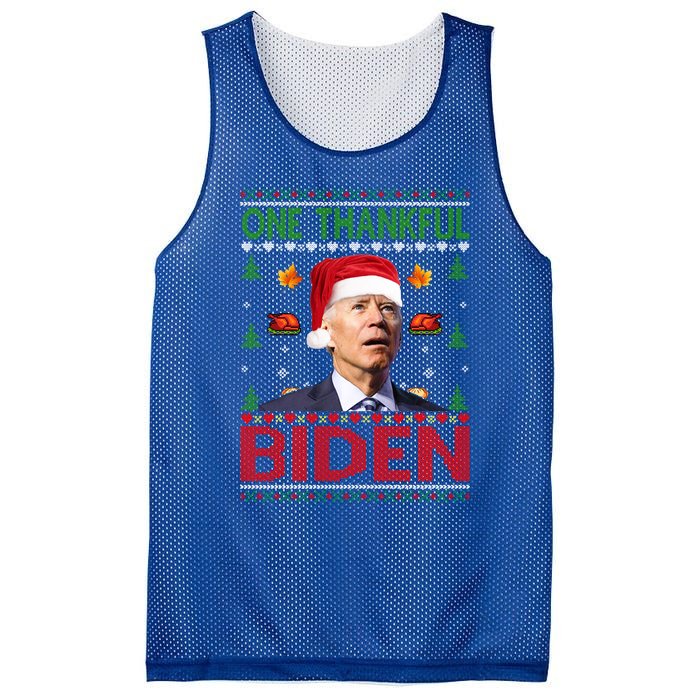 Santa Joe Biden One Thankful Biden Christmas Ugly Sweater Gift Mesh Reversible Basketball Jersey Tank