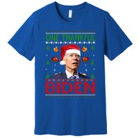 Santa Joe Biden One Thankful Biden Christmas Ugly Sweater Gift Premium T-Shirt