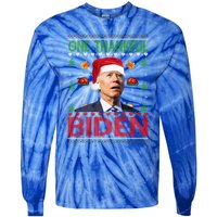 Santa Joe Biden One Thankful Biden Christmas Ugly Sweater Gift Tie-Dye Long Sleeve Shirt