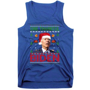 Santa Joe Biden One Thankful Biden Christmas Ugly Sweater Gift Tank Top