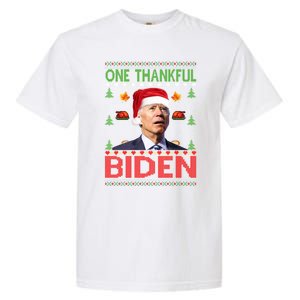 Santa Joe Biden One Thankful Biden Christmas Ugly Sweater Gift Garment-Dyed Heavyweight T-Shirt