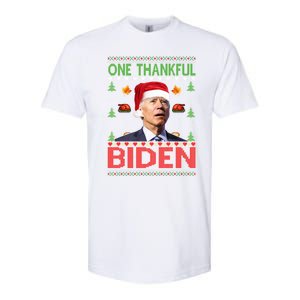 Santa Joe Biden One Thankful Biden Christmas Ugly Sweater Gift Softstyle CVC T-Shirt