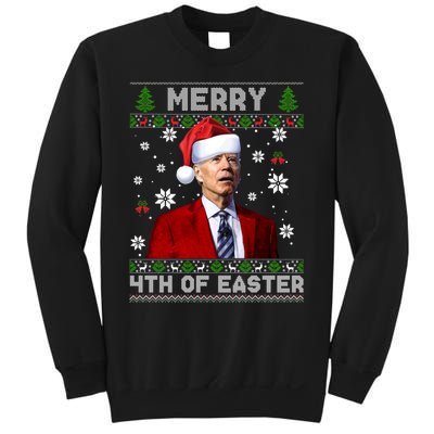 Santa Joe Biden Merry 4th Of Easter Funny FJB Anti Biden Ugly Christmas Sweater Sweatshirt