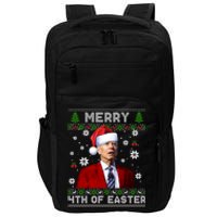 Santa Joe Biden Merry 4th Of Easter Funny FJB Anti Biden Ugly Christmas Sweater Impact Tech Backpack